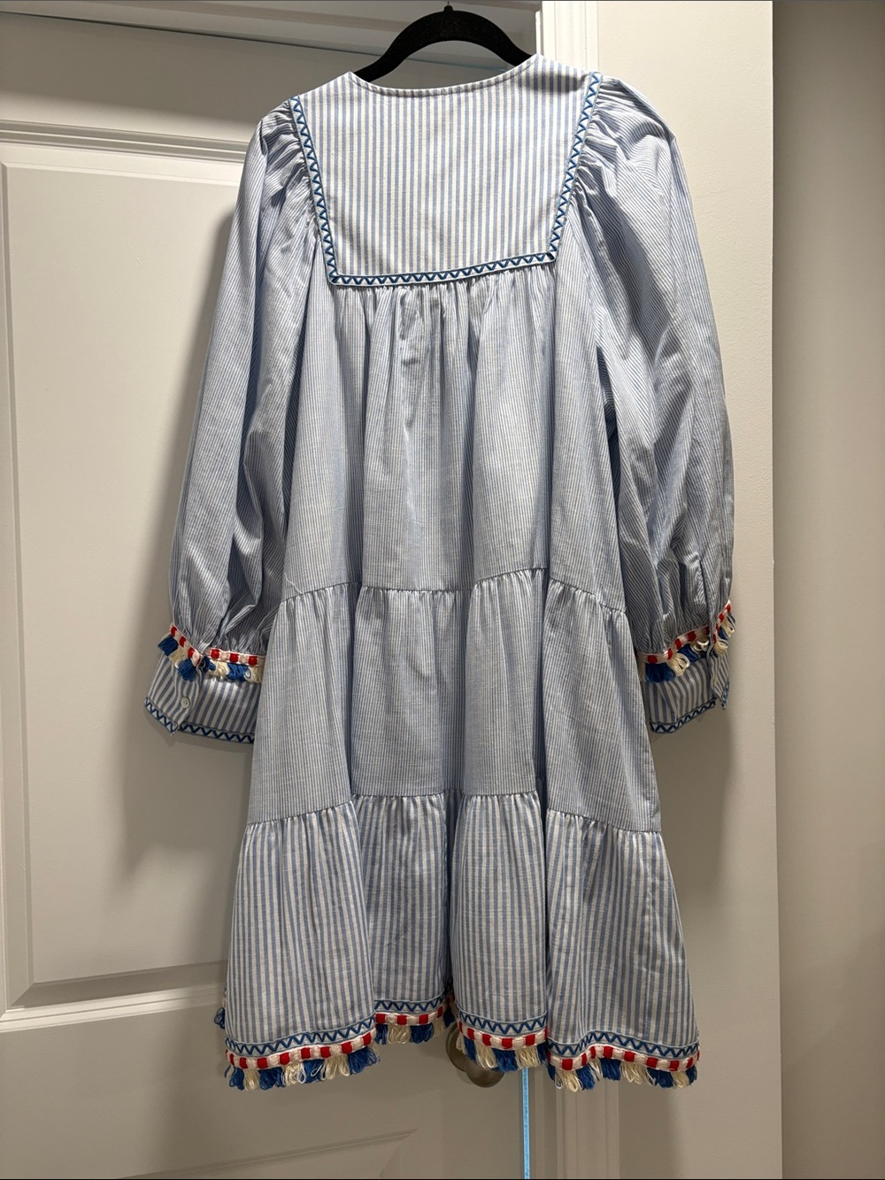 Tuckernuck Chambray Stripe Fringe Jen Dress - Picture 2 of 4